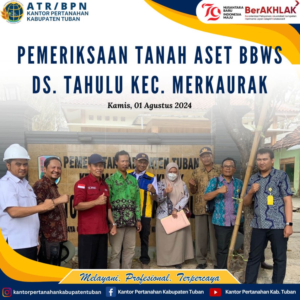 BPN Tuban Lakukan Pemeriksaan Tanah Aset BBWS Brantas di Desa Tahulu – Merakurak